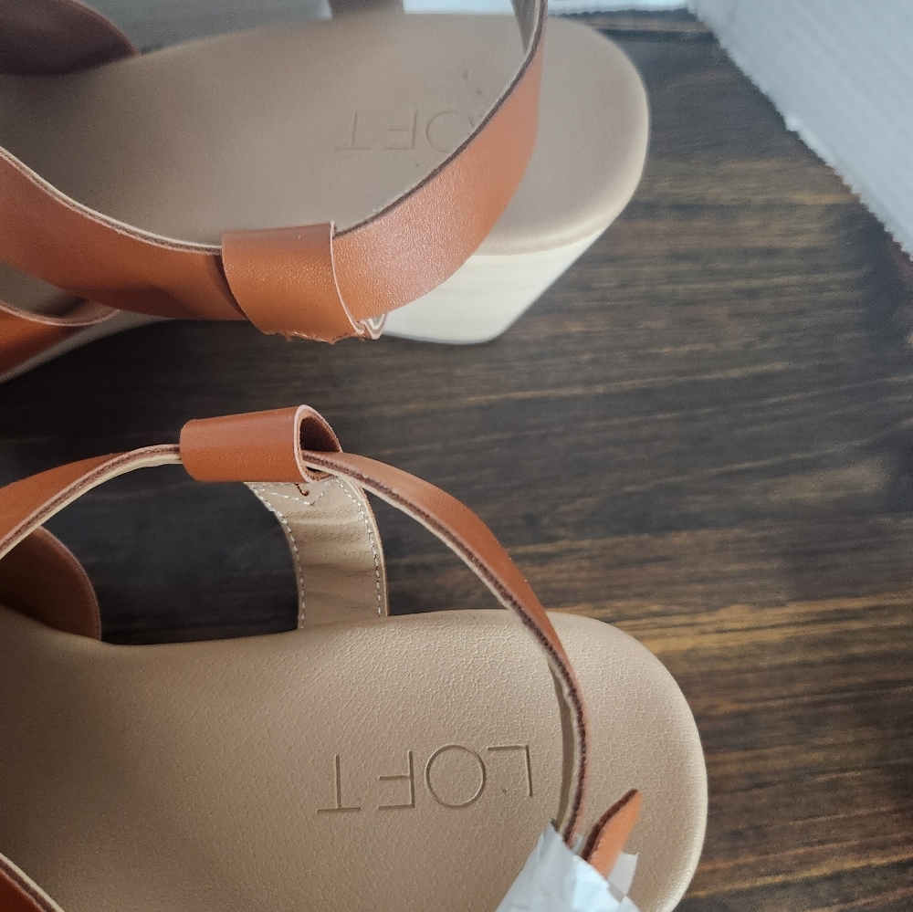 Ann Taylor LOFT platform wedges buckle sandals 9.5M NEW - Picture 11 of 12
